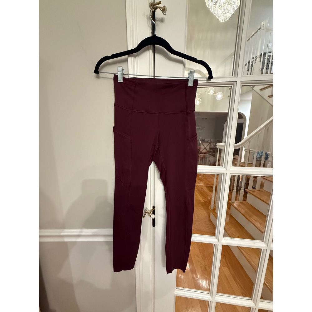 Lululemon Fast and Free High-Rise Tight 25 Burgundy Maroon Nulux Leggings Size 4